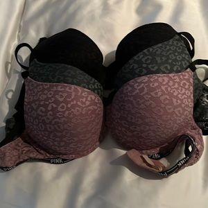 3 VS Pink push up bras!